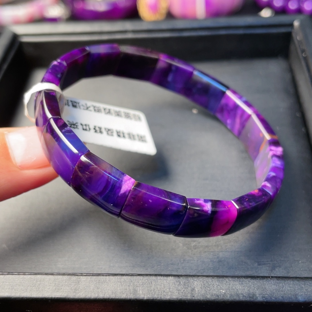 苏纪石（舒俱来）未镶嵌全玉化凝胶幻彩镯排