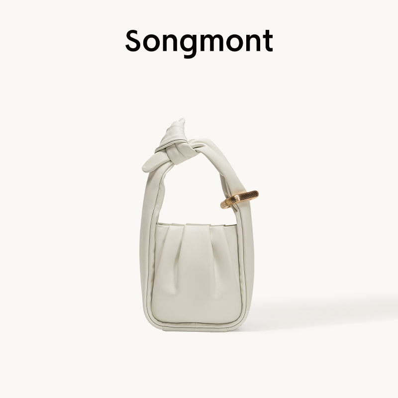 Songmont云吞包系列设计师款软头层牛皮腋下褶皱手提包麦子同款