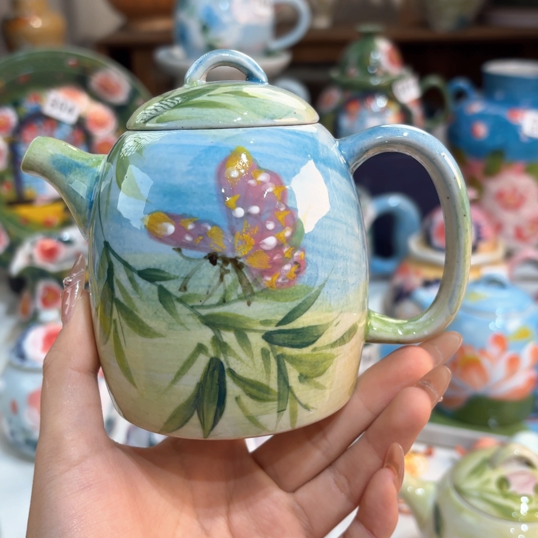 景德镇手绘高温釉下彩陶瓷茶具