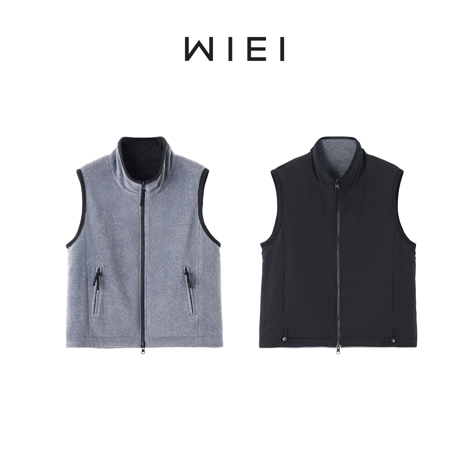 《WI EI》叠穿搭子*时髦叠穿MIU系两面穿立领加厚马甲W25301024