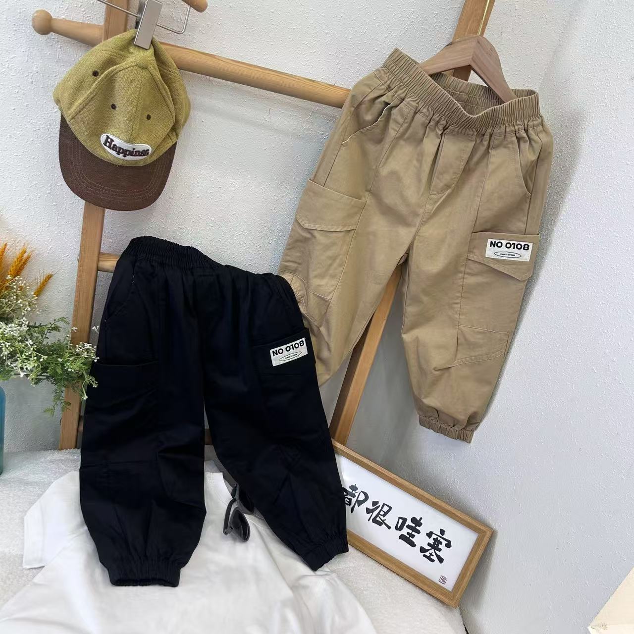 gzk-50057三色春秋棉布男童时尚休闲宽松韩版洋气高品质休闲裤