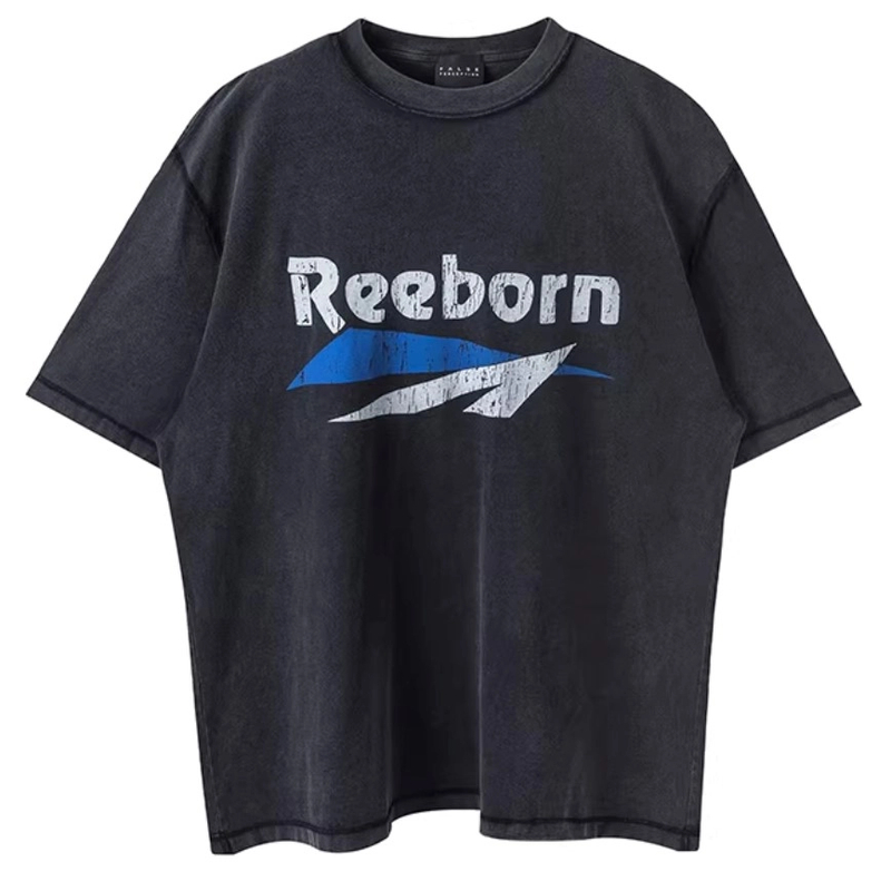 A01-60 美系日系高街流行侃爷联名oversize百棉短袖宽松坎爷T恤