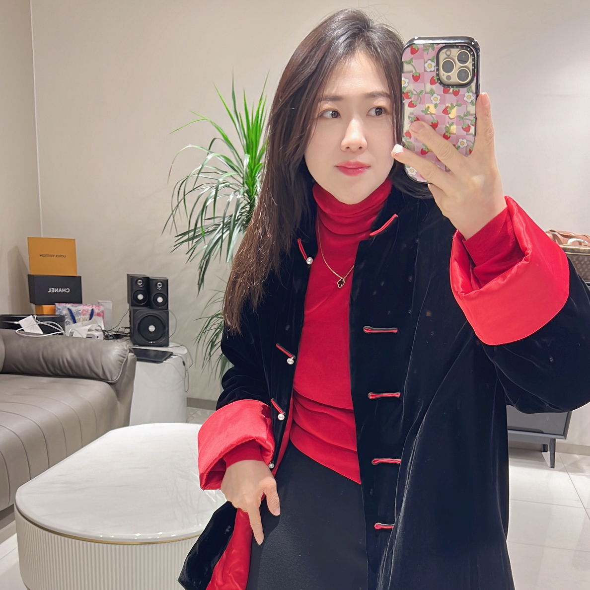 【雅祺YAQI】新中式丝绒盘扣宽松加棉加厚棉衣外套