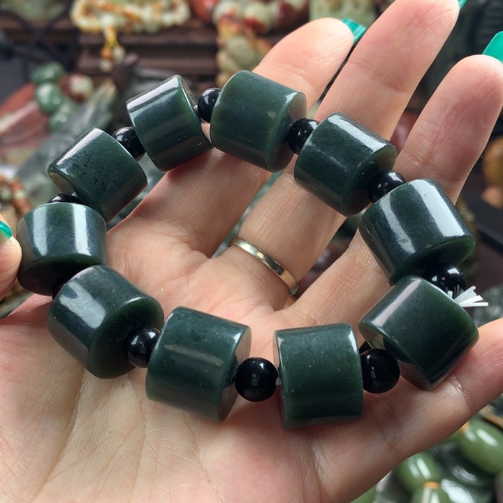 岫岩河磨玉（透闪石质玉）手把未镶嵌