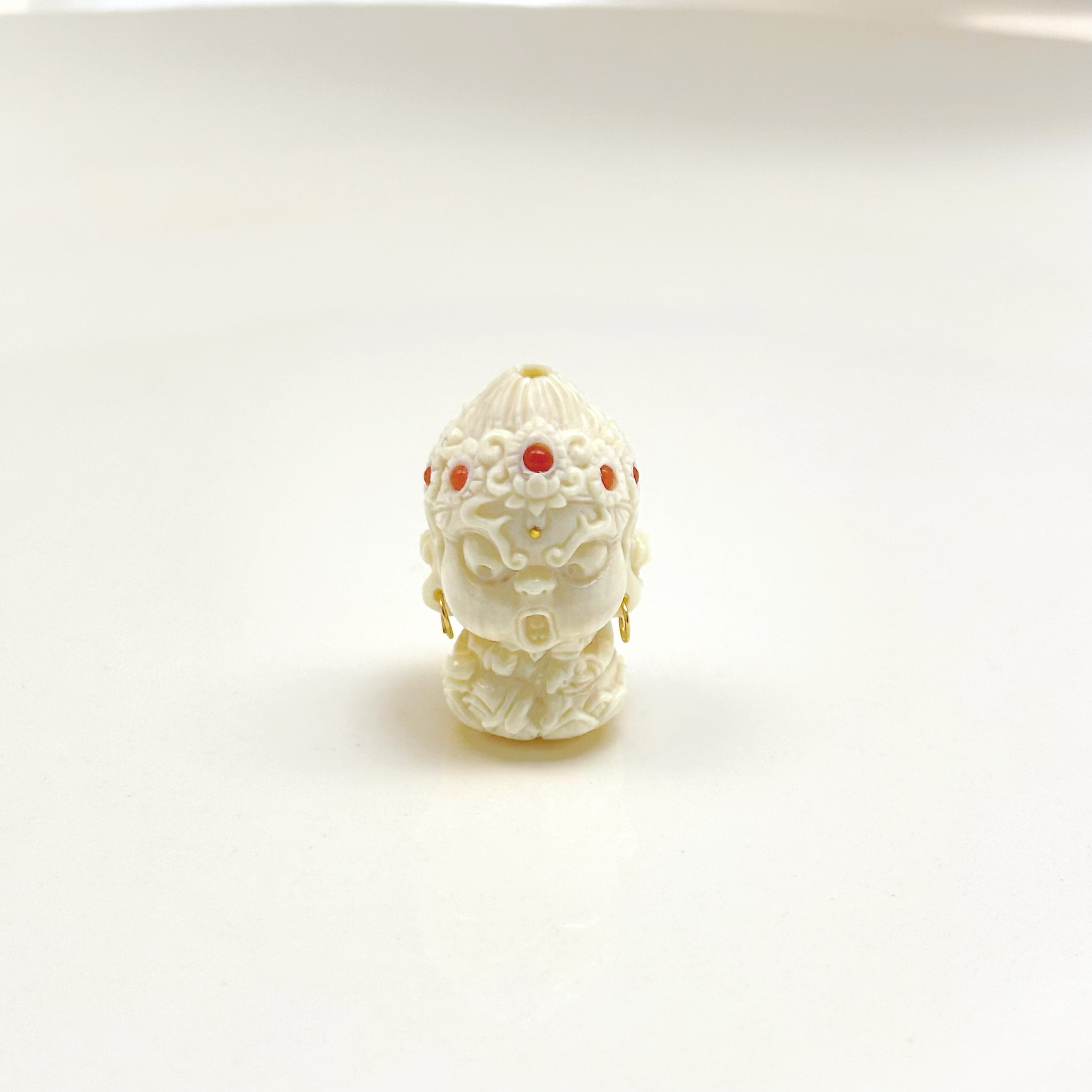 天然猛犸牙 人工精雕 立体工艺 A1+8K红财神