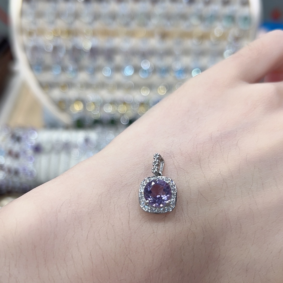 一***.紫晶银S925镶嵌吊坠(赠链)