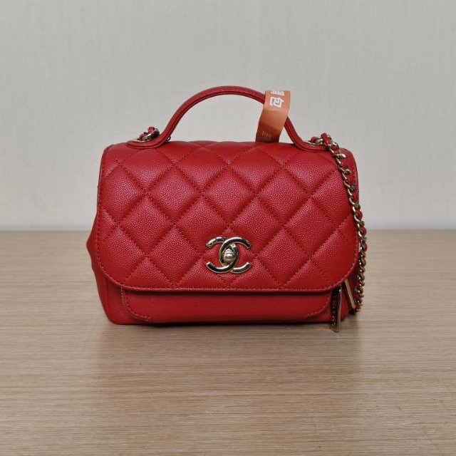 95新 Chanel/香奈儿 【娇】口盖邮差包 配手柄 19皮革C28开 806247