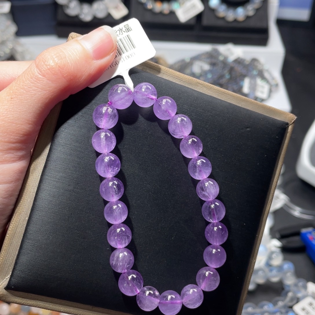 水晶未镶嵌手链薰衣草紫水晶8.8m