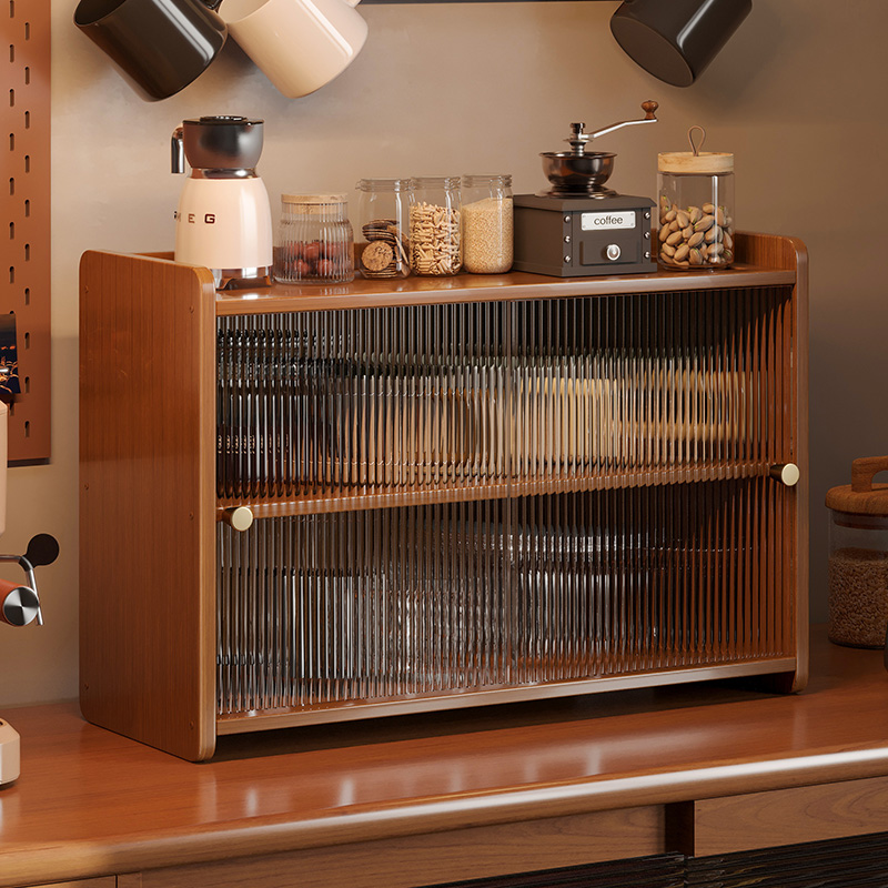 置物架多层收纳架桌面储物架杯子收纳杂物收纳柜防尘茶水柜茶杯架