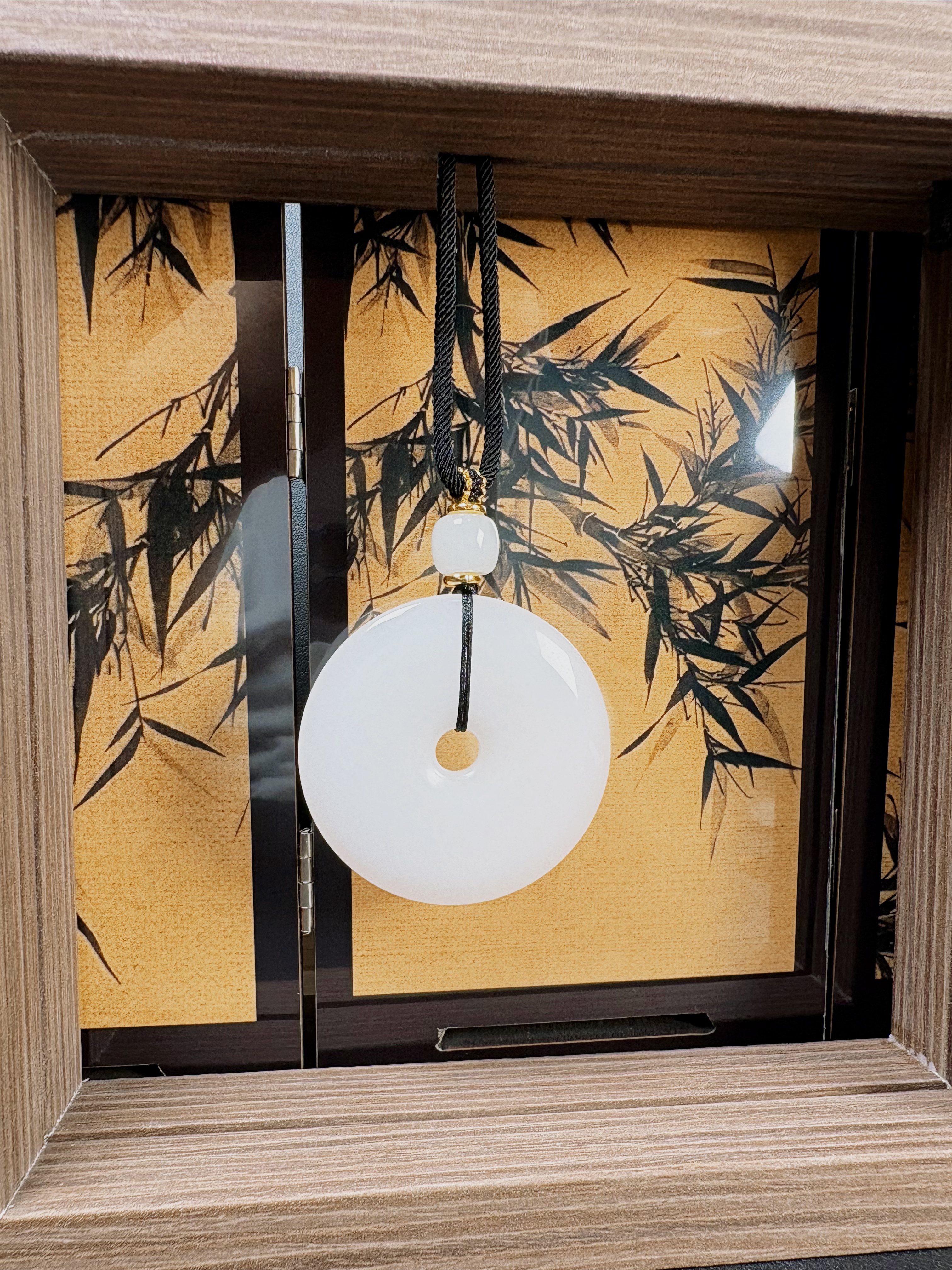 天然金丝玉大尺寸50mm平安扣吊坠车挂时尚大气油润细腻