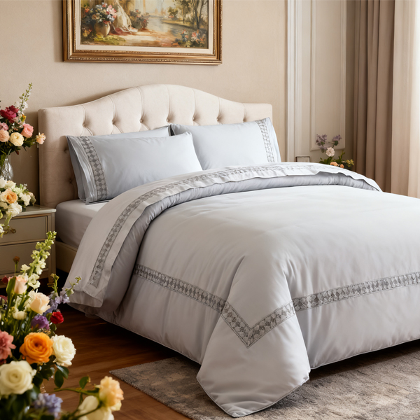 全棉~轻奢~蕾丝高克重四件套