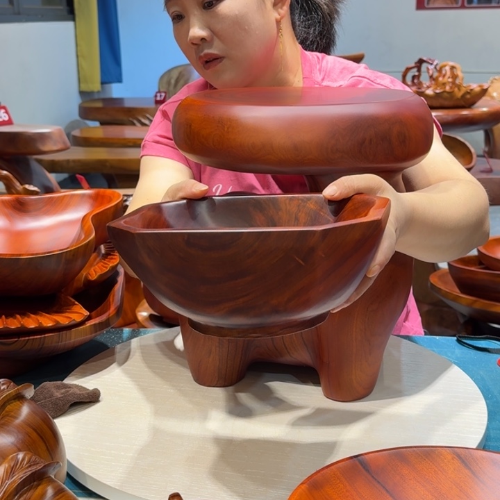 陌***、木香樟实木方形果盘