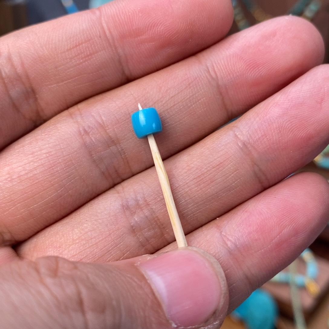 绿松石吊坠(不含链)未镶嵌暴暴蓝直切老型珠