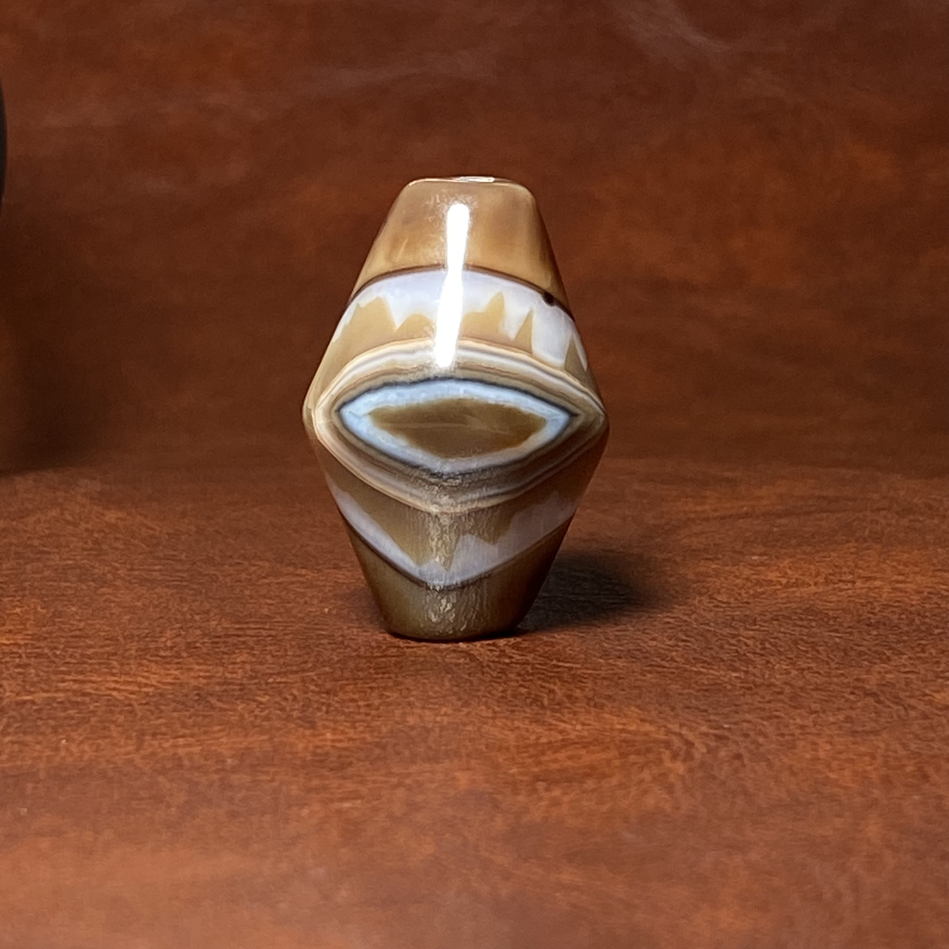 天然缠丝玛瑙吊坠 精品带眼佛眼缠丝玛瑙玉髓珠子 尺寸32.6/22