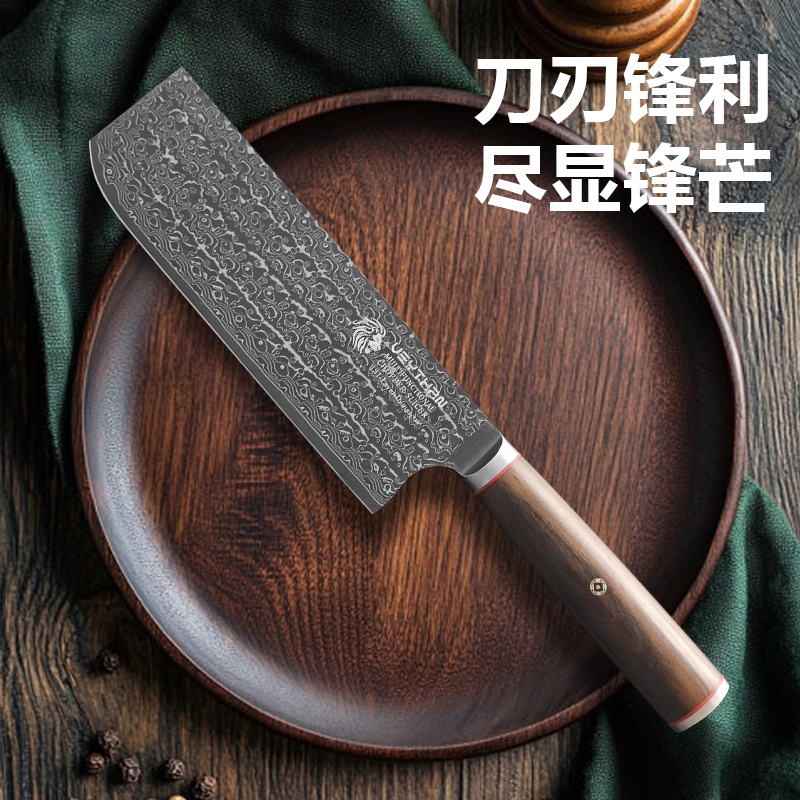 黑大马士革切肉切菜刀厨房刀具433