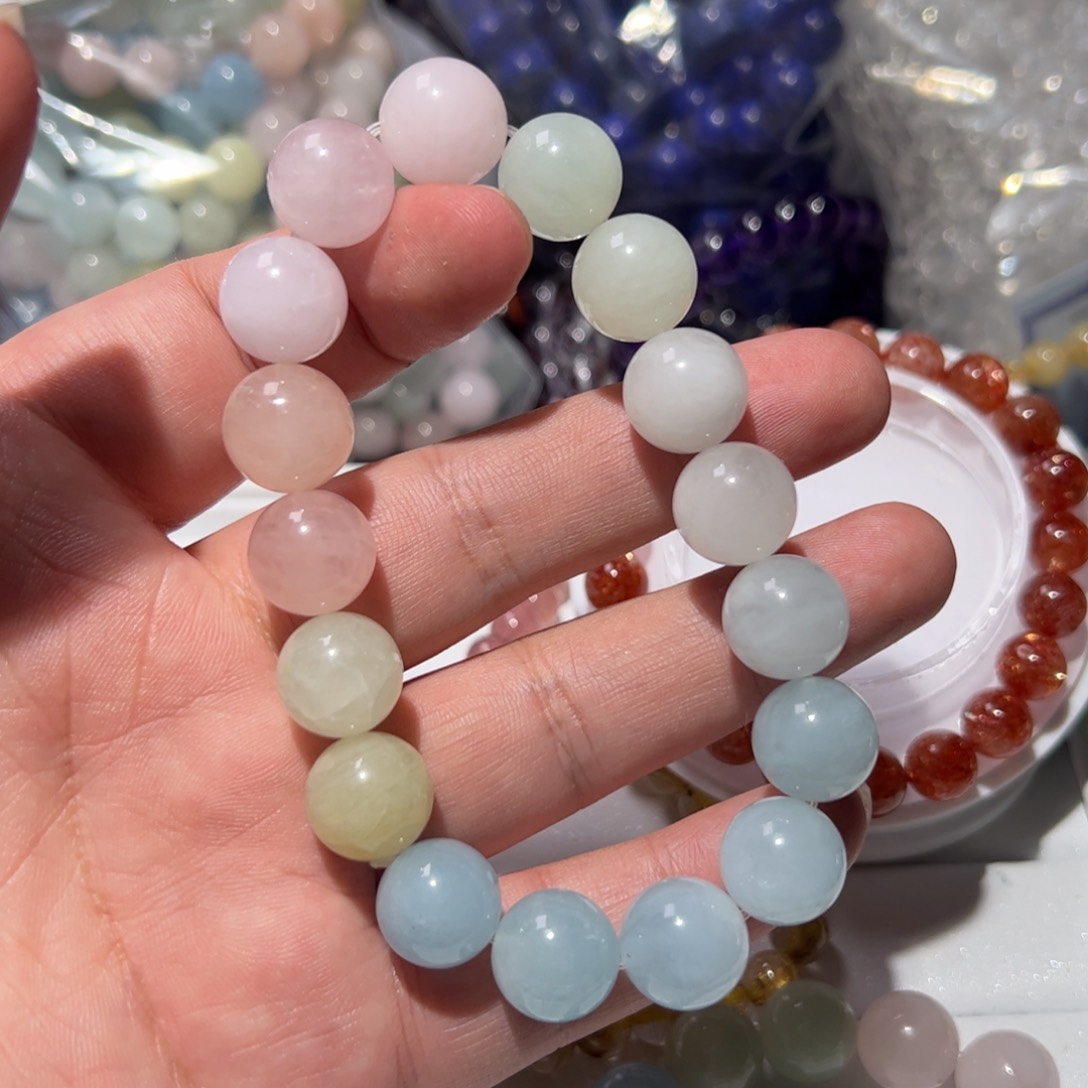 绿柱石（摩根石）手链未镶嵌多样性