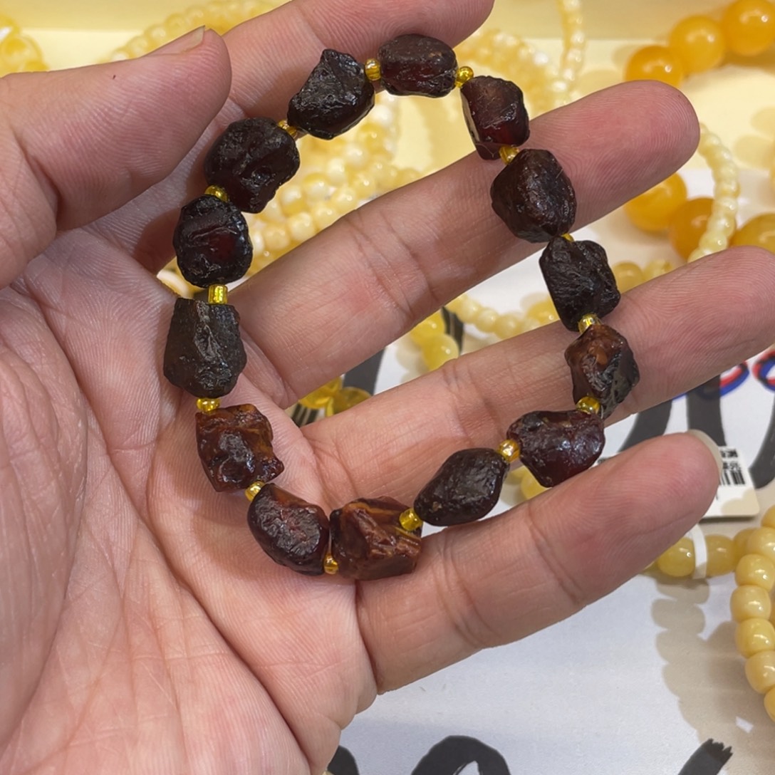 蜜蜡未镶嵌裸石手串