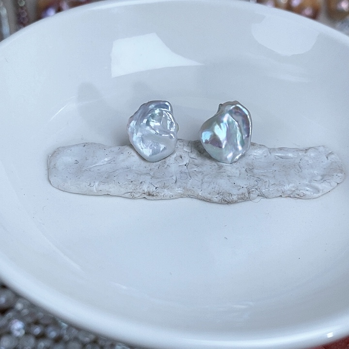 淡水珍珠耳饰银S925镶嵌
