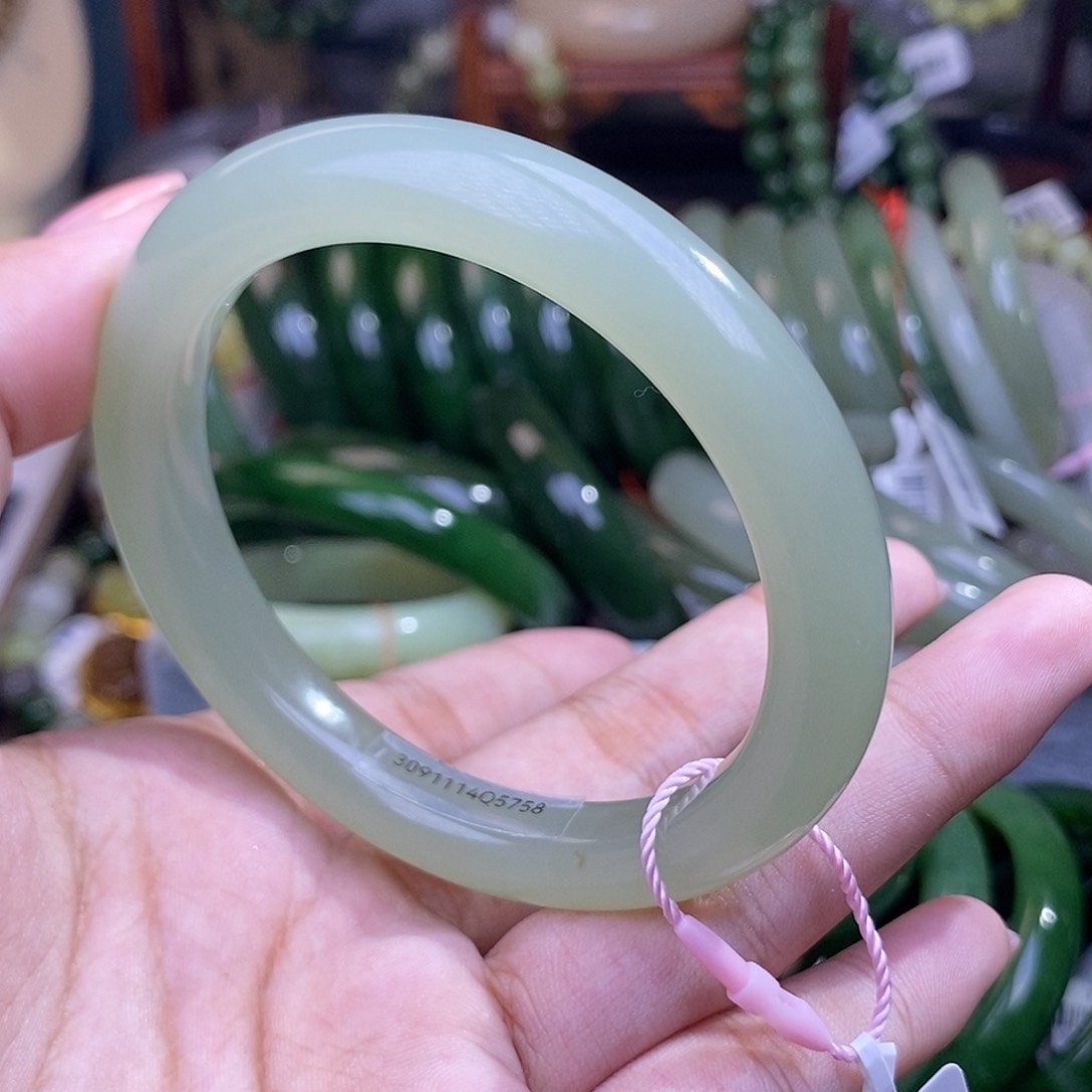 和田玉福利价冰晴水57手镯未镶嵌