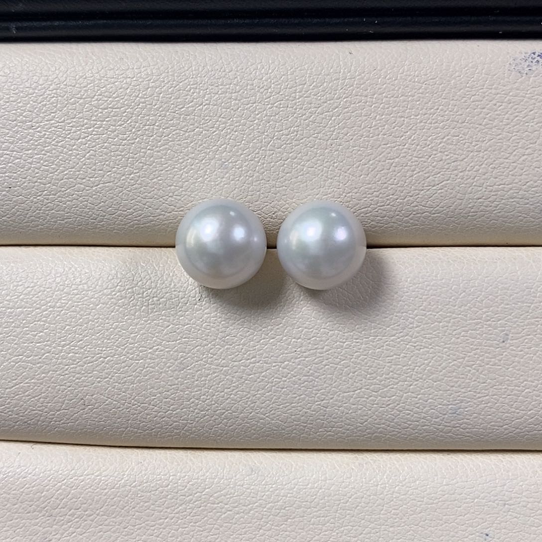 淡水珍珠耳饰银S925镶嵌9