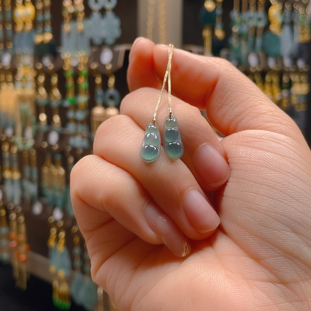 翡翠耳饰合金翡翠饰品