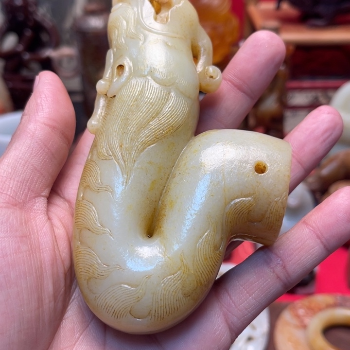 用***9和田玉未镶嵌挂件