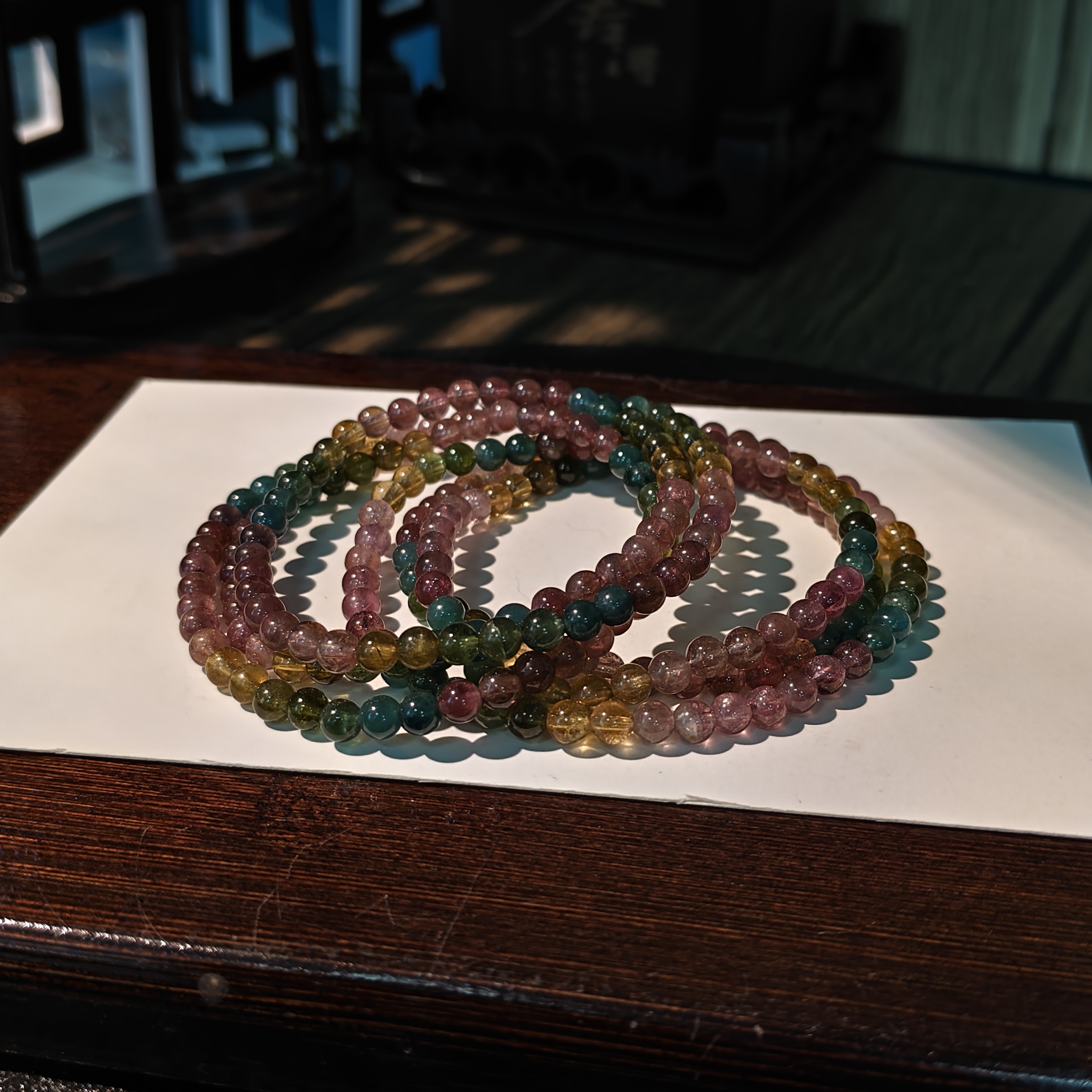 【书记甄选】碧玺三圈手链 约4mm 多样性发一件 032YW