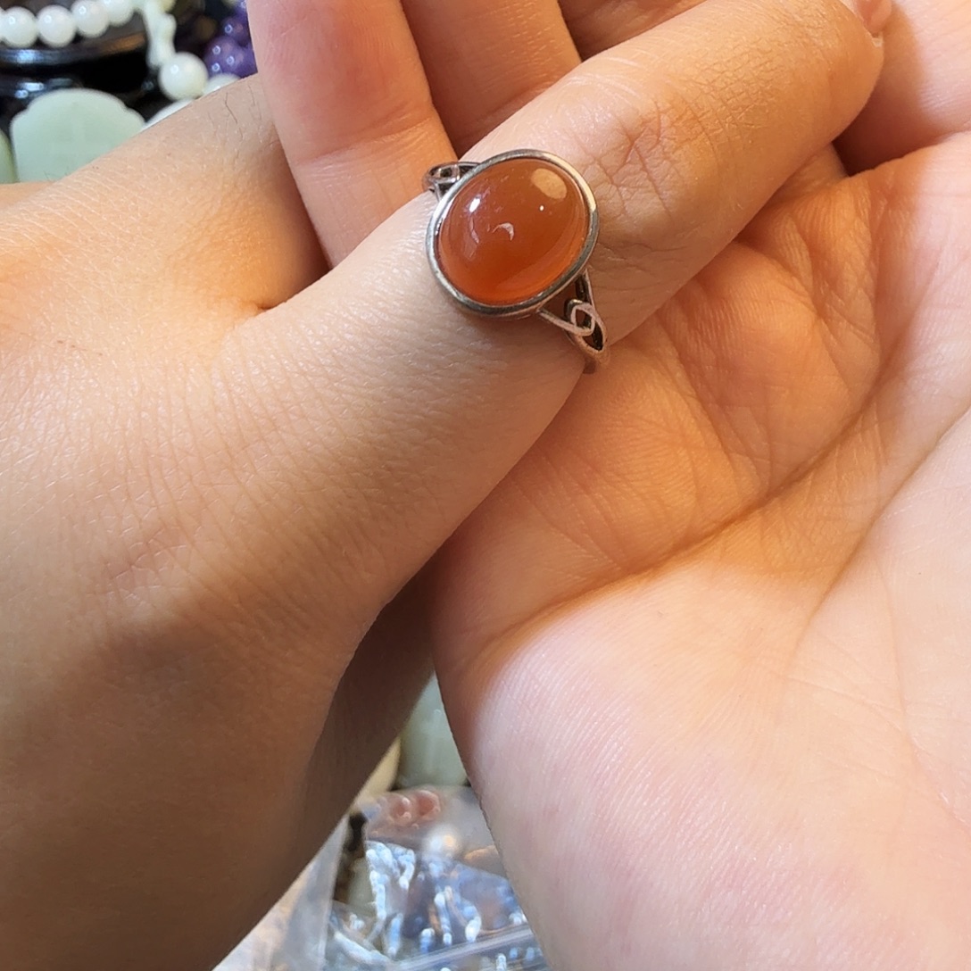 南红玛瑙银S925镶嵌耳饰