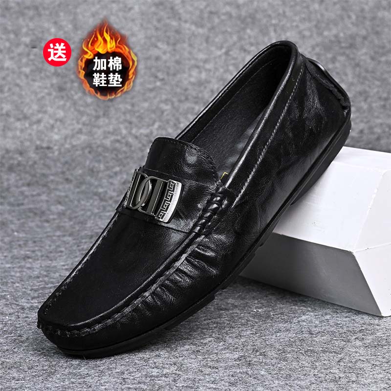 白小强一脚蹬潮流风男款爆款豆豆鞋真皮手工休闲皮鞋驾车鞋乐福鞋
