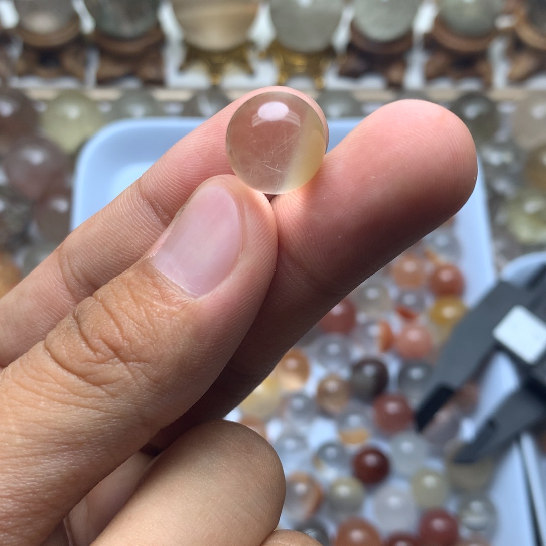 水晶珠宝半成品未镶嵌控**t兔毛球