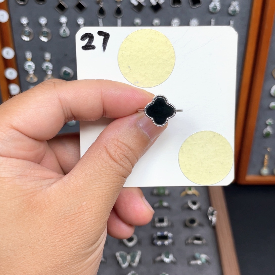 翡翠戒指银S925镶嵌翡翠27