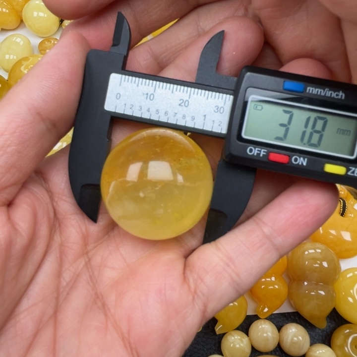 裸石蜜蜡未镶嵌蜜蜡圆珠