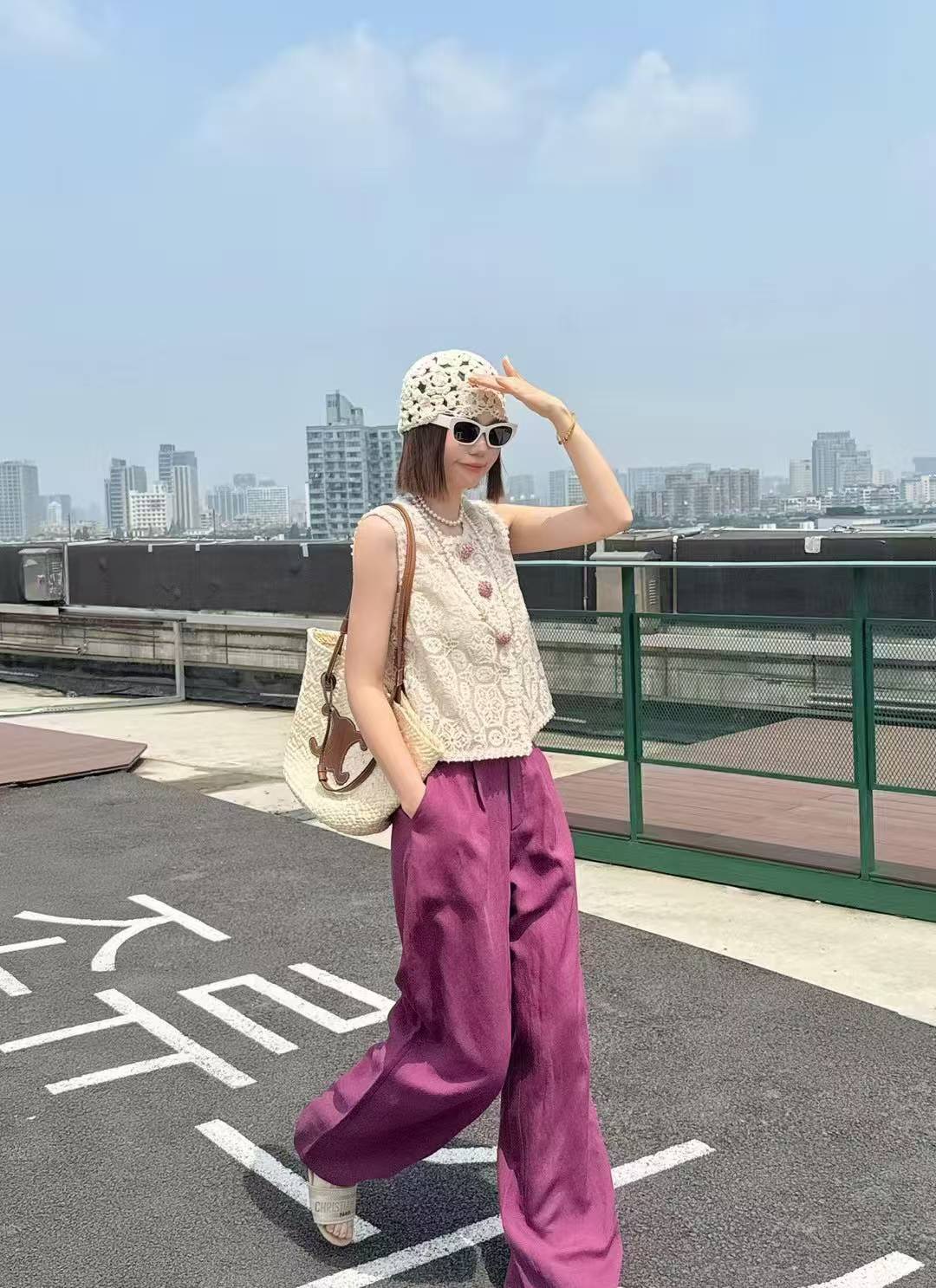 通勤休闲风静奢风时尚套装短裤百搭阔腿裤短袖背心