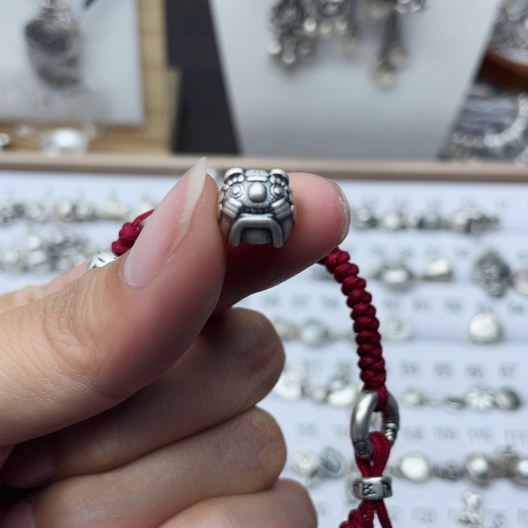 足银足银配件小老虎珠