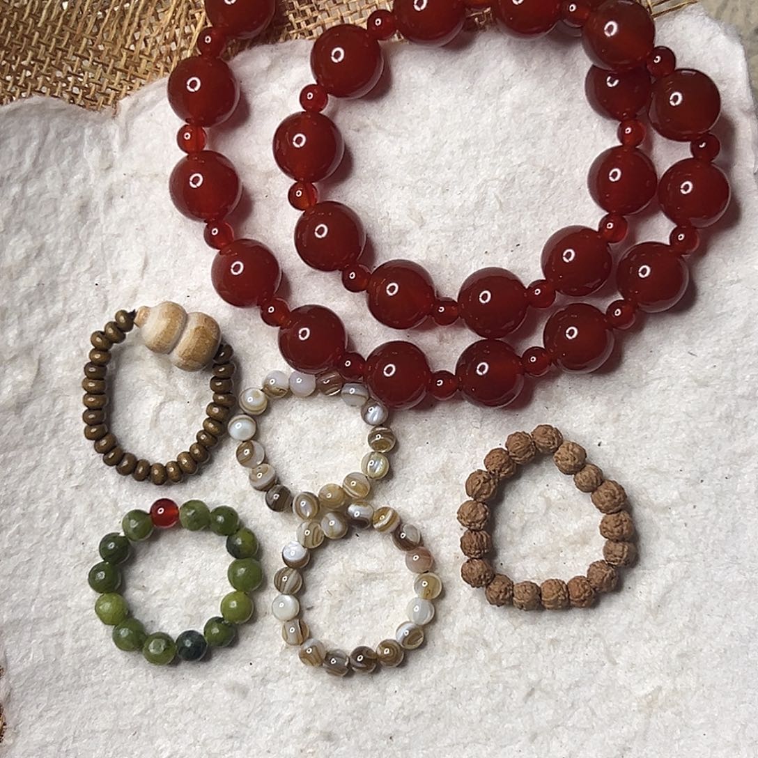 小***。琉璃小棚自选5戒指一手串73m