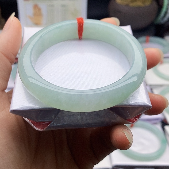 翡翠未镶嵌手镯缅甸天然翡翠A货57.8