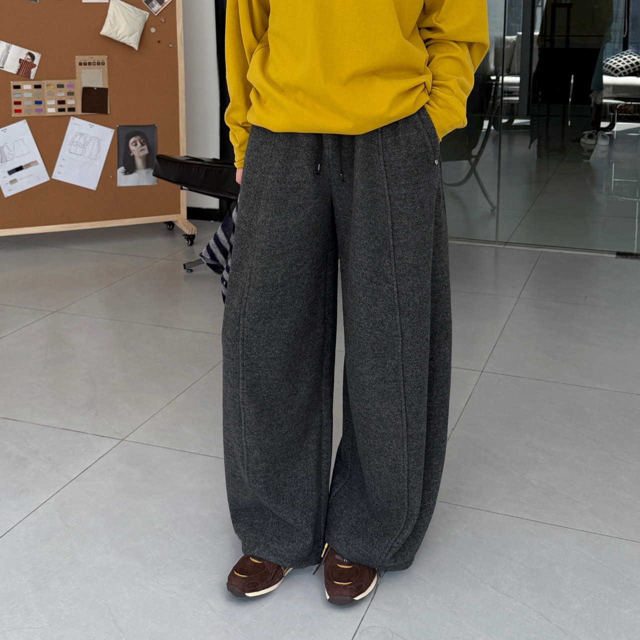 【大热气球 加绒加厚】秋季舒适宽松显瘦松紧腰长裤-HD258616