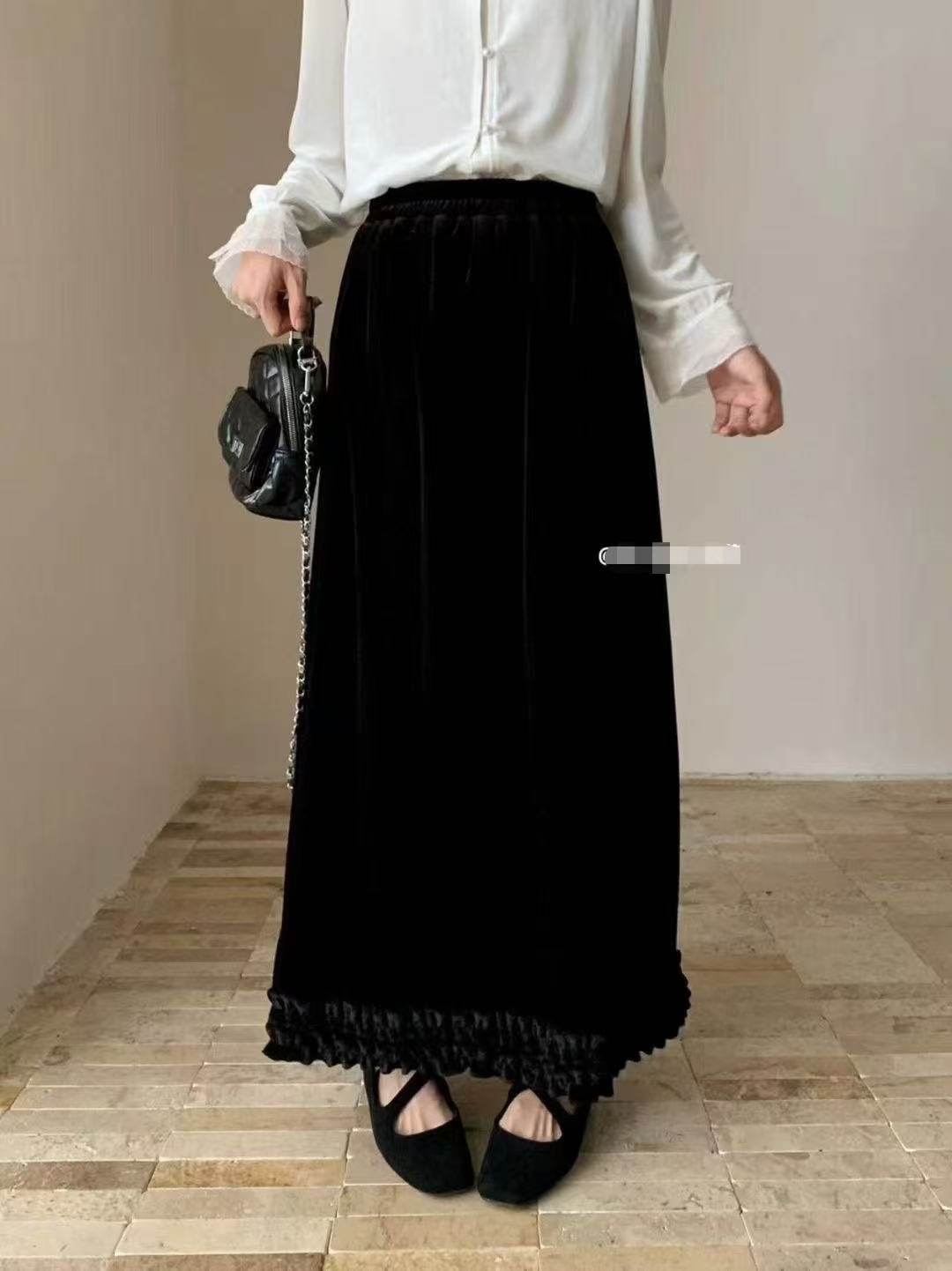 【6896# 半身裙】半身裙厚款显瘦气质时尚黑色中长款百搭