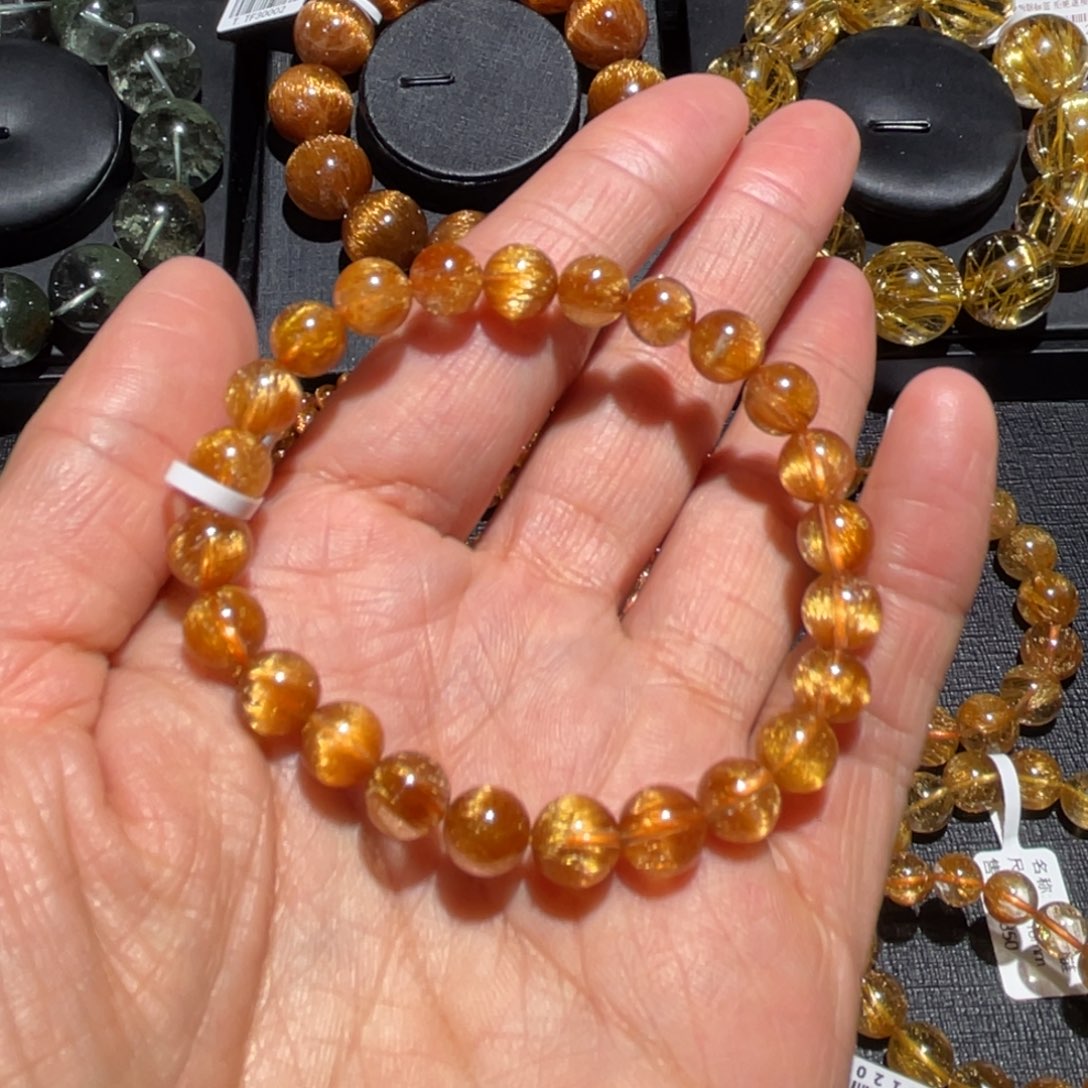 水晶手链未镶嵌紫*发晶手链7.5mm左右