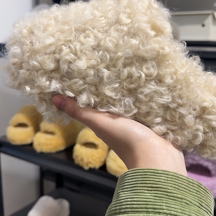 40奶茶色卷毛包脚五厘米加厚