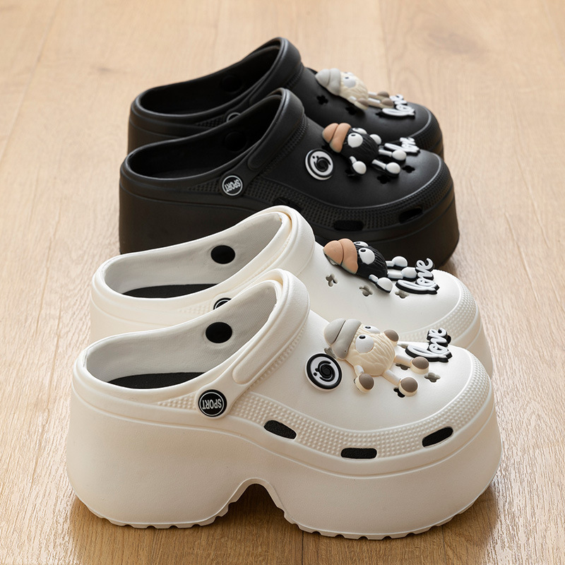 绯·梵新款增高7CM女外穿eva厚底沙滩鞋防滑洞洞鞋加厚底防滑时尚