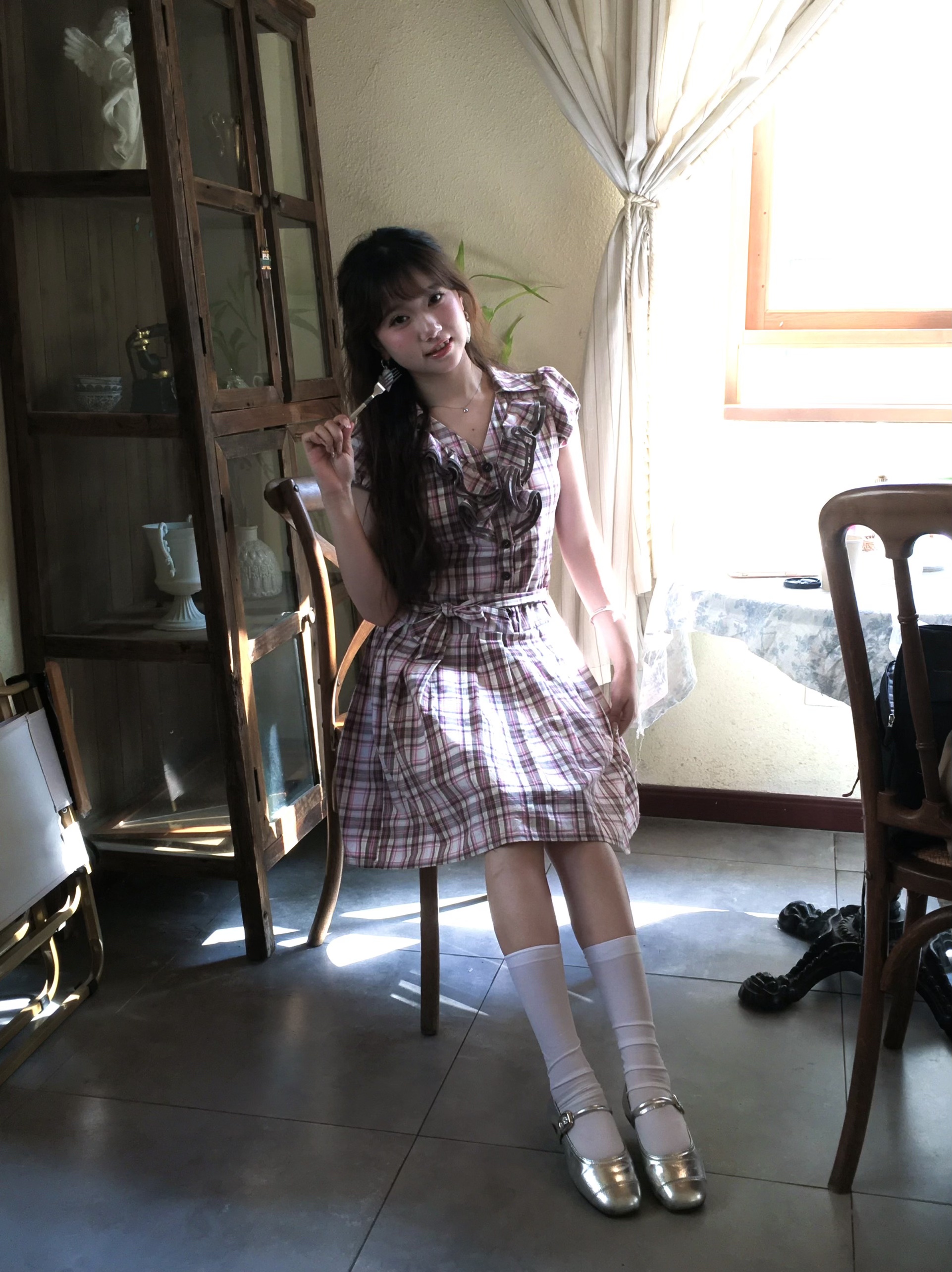 靠海自制古早味粉格裙二团（48h内可退换 售完不补）