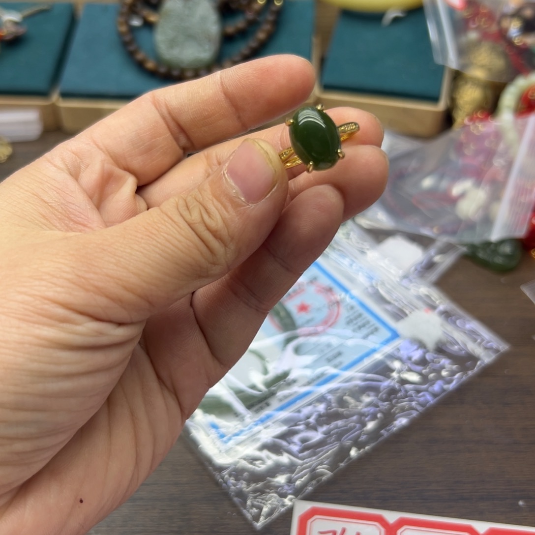 和田玉未镶嵌戒指739