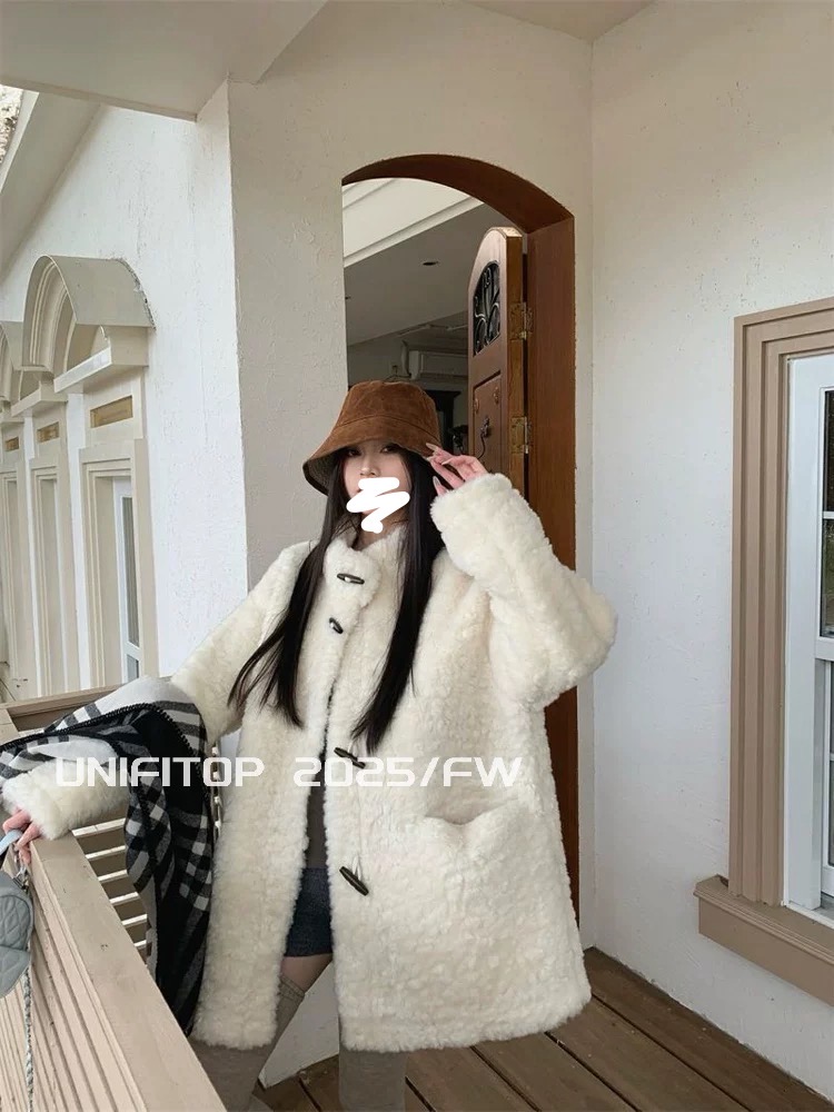 中长款泰迪毛毛外套韩系宽松立领翻领保暖毛绒外套