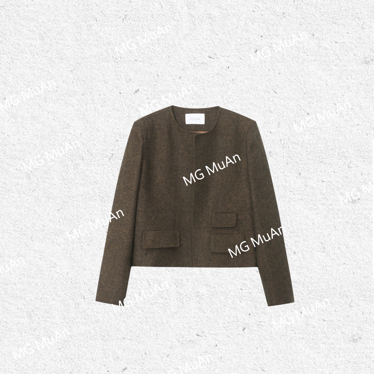 木小妹MUAN：《布朗尼小香》定制高级百搭宽松长袖外套上衣YJ-23638