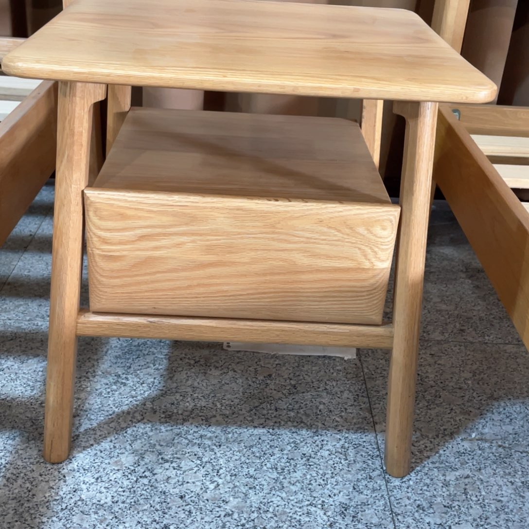 木白橡木原木色床头柜