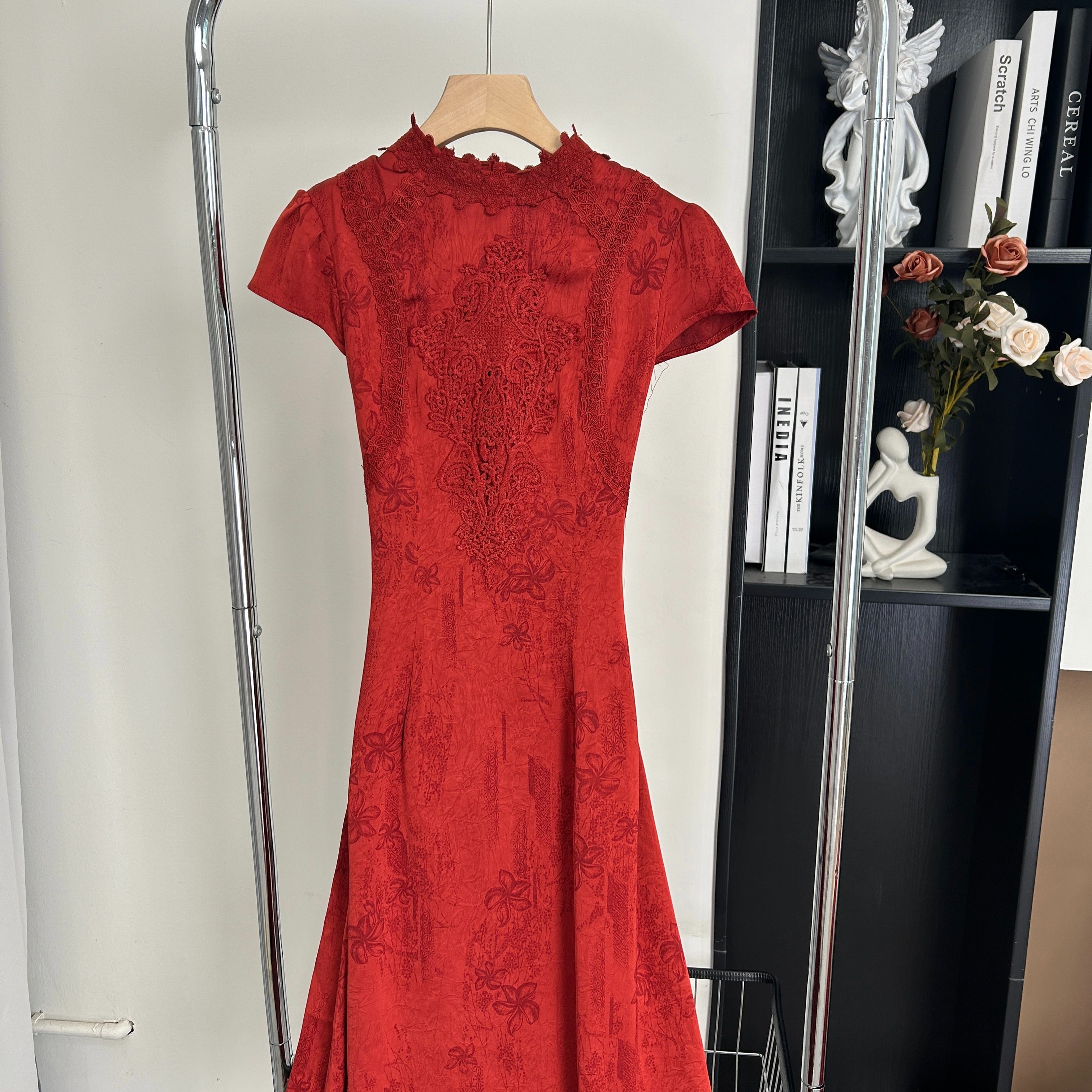 Design/25夏季新款国风时尚短袖立领高级感连衣裙 10680 BCK