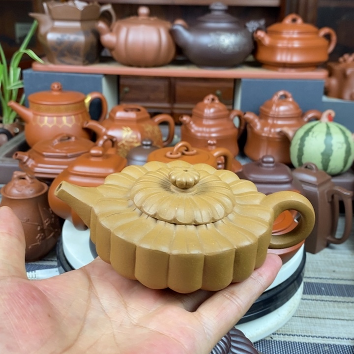 茶壶紫砂梅花周盘150cc原矿黄金老段特价