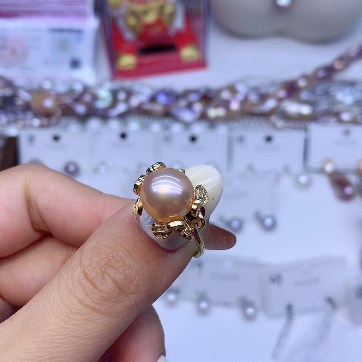 【闪购商品】淡水珍珠戒指银S925镶嵌