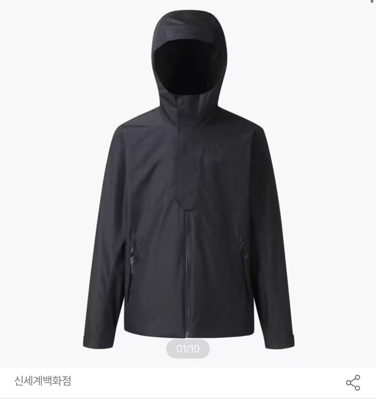 户外休闲冲锋衣男女款防风连帽防水时尚运动梭织黑色